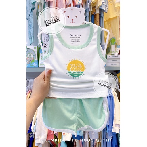 Father care - Bộ sát nách mềm mại hoạ tiết trai gái