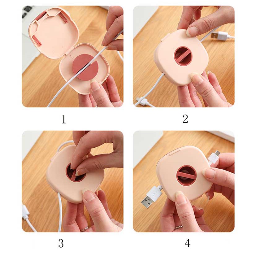 Hộp Đựng Cáp Sạc / Tai Nghe Xoay Được