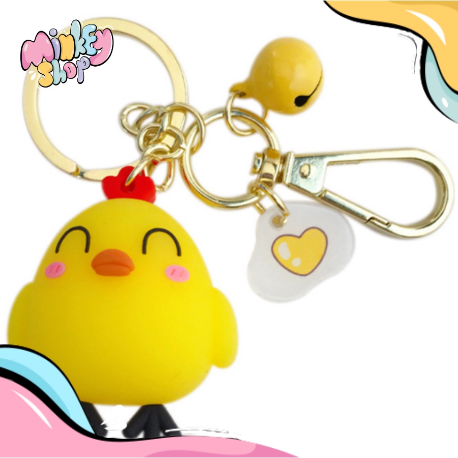 Móc Khóa Đẹp Hình Gà Dễ Thương phụ kiện Túi Xách -Minkey