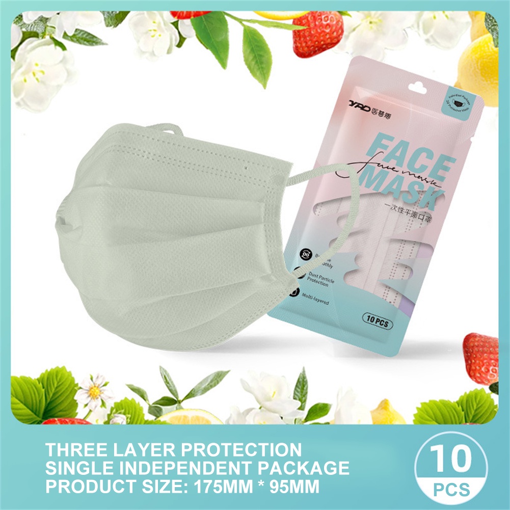 Set 10 Khẩu Trang Ba Lớp Dùng Một Lần Có Hương Thơm Dành Cho Nữ