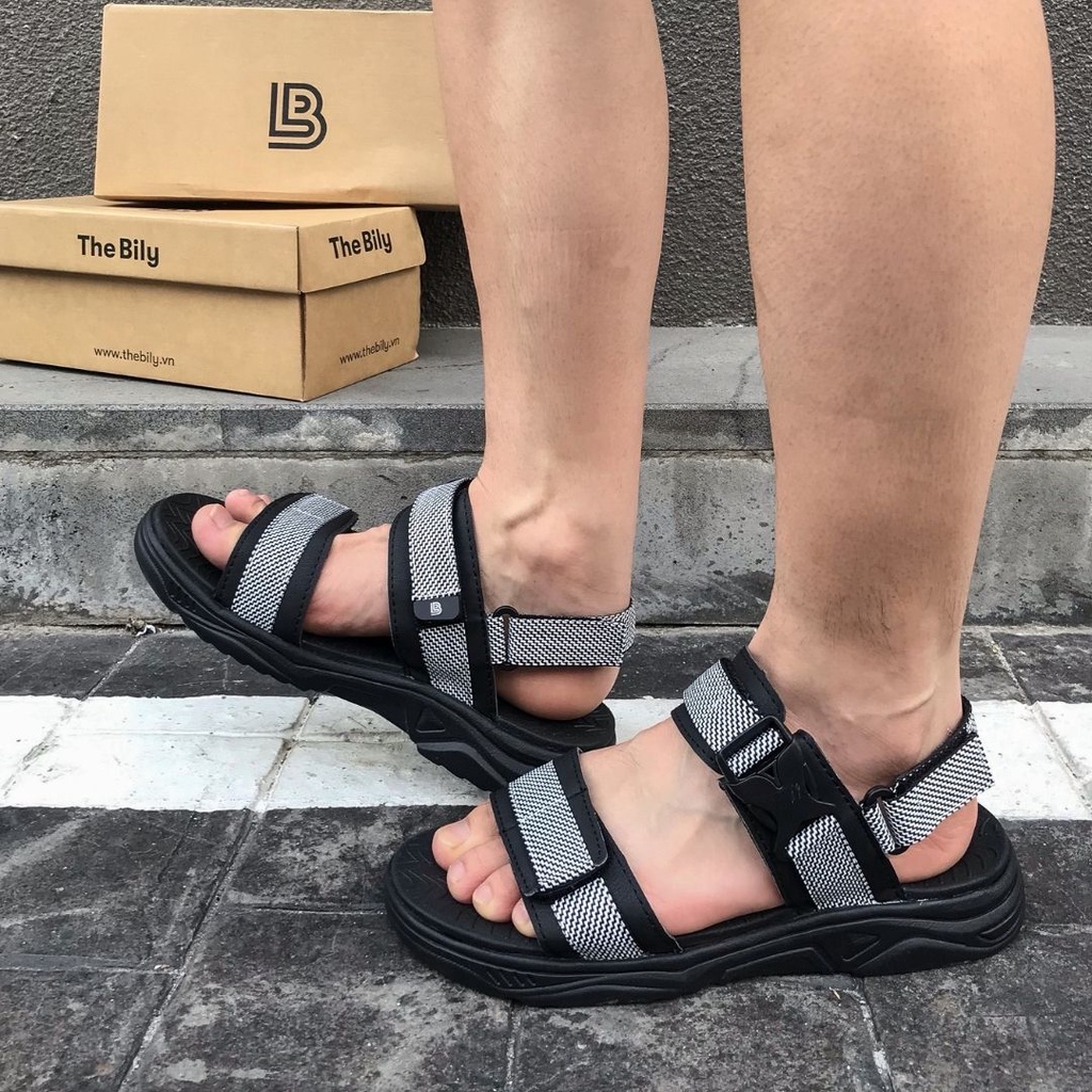 Giày Sandal Nam The Bily 03 Quai Ngang - Màu Trắng