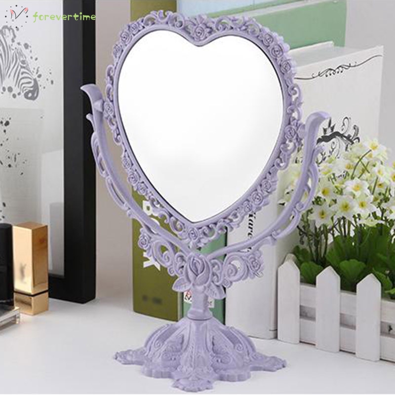 ✨trang điểm✨ Makeup Mirror Desktop Rotatable Gothic Mirror Butterfly Rose Decor Beauty Tool