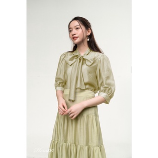Áo Sơ Mi Nữ HeraDG , Chất Liệu Tơ Cao Cấp WAKBA005