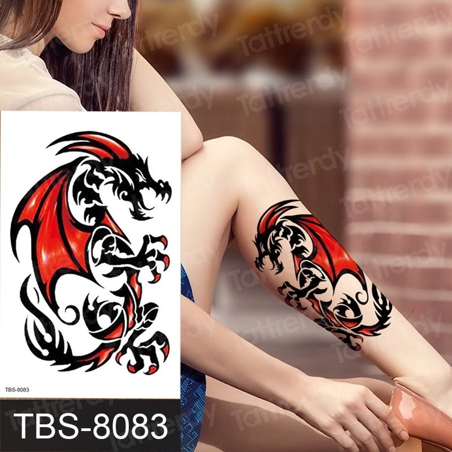 Hình Xăm Dán Tạm Thời Hình Chó Sói/ Cú/ Bò Cạp Màu Đen Độc Đáo Trang Trí Tay/ Vai/ Cánh Tay Cho Nam Và Nữ