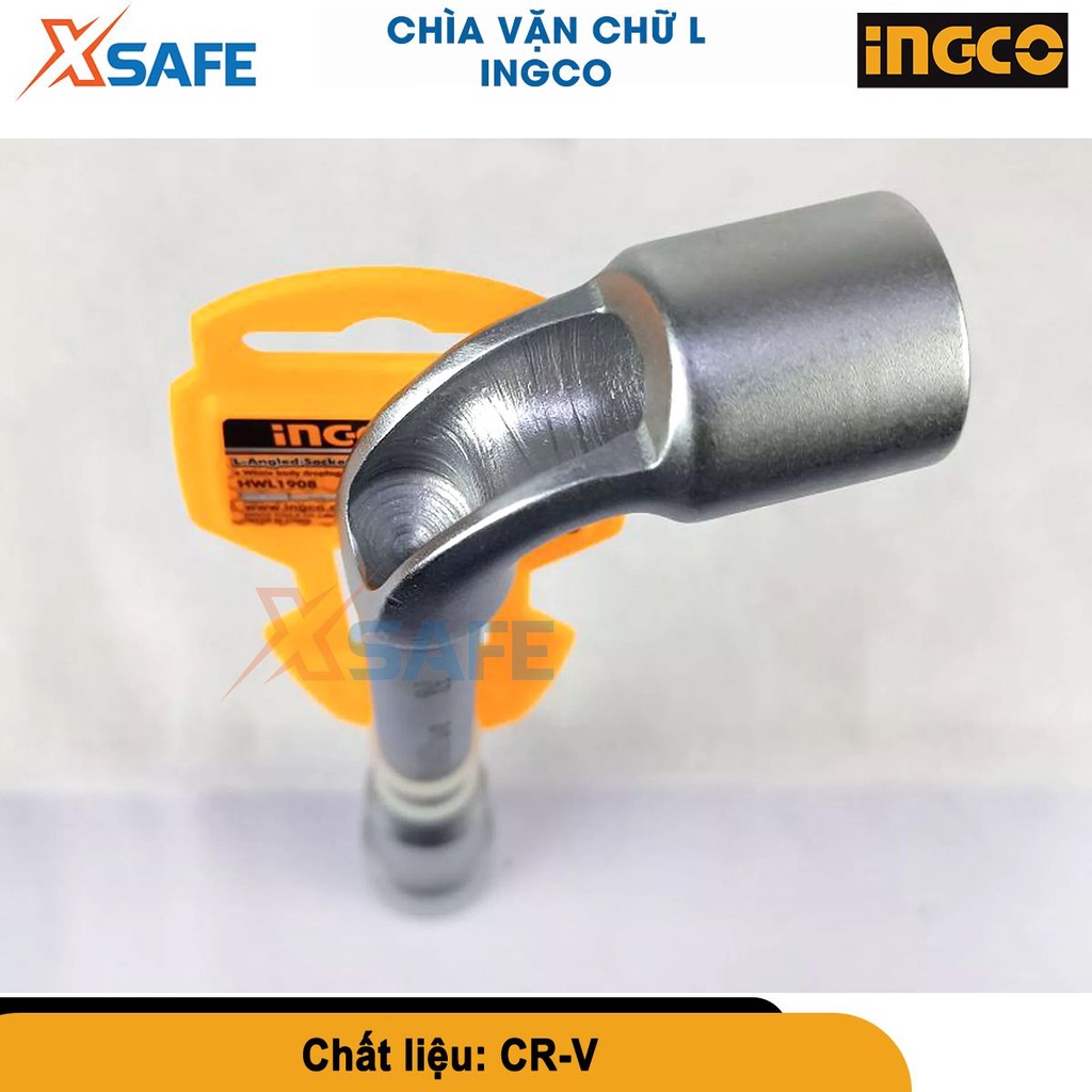 Chìa vặn góc chữ L INGCO 10-17mm chất liệu CR-V được đúc nguyên khối, không hàn, chất lượng FACOM [CHÍNH HÃNG][XSAFE]