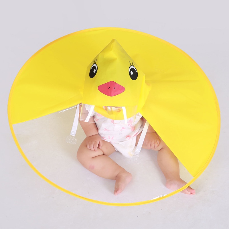 Áo Mưa Chống Thấm Nước Hình Vịt Vàng Ngộ Nghĩnh Cho Bé Akku