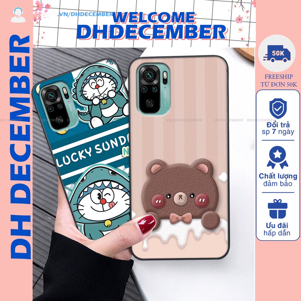 Ốp lưng Xiaomi REDMI NOTE 10 in hình gấu K@ws, gấu nâu, dor@emon RẺ- ĐẸP- BỀN