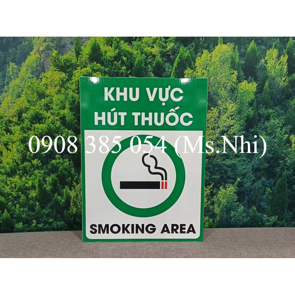 Biển báo khu vực hút thuốc bằng chất liệu Alu siêu nhẹ- KT 30x40cm- Hình thật