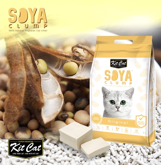 KITCAT SOYA Cát đậu nành cho mèo / Túi 7L