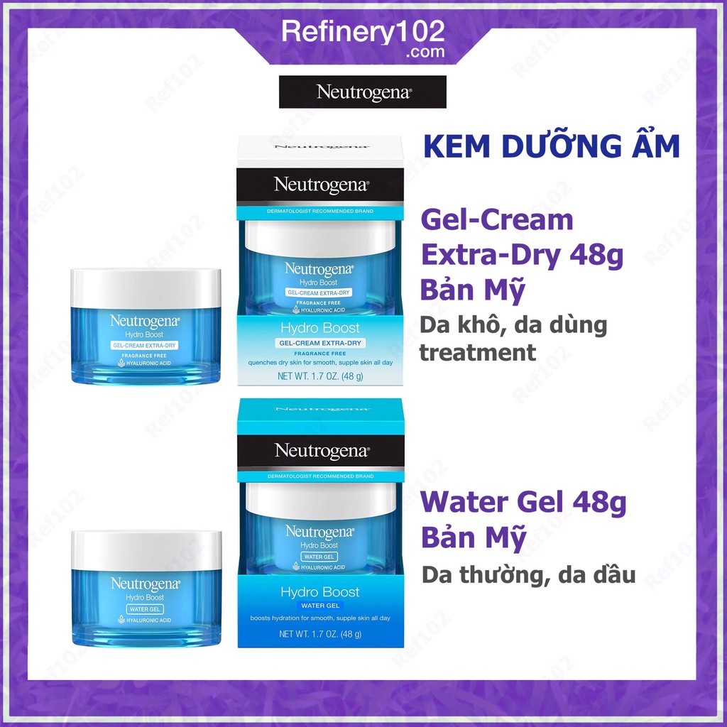 Kem dưỡng ẩm Neutrogena Hydro Boost Gel Cream Extra Dry 48g / Water Gel da dầu 48g [Bản Mỹ]