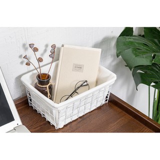 Giỏ sắt đựng đồ kèm lót (size 28cm)