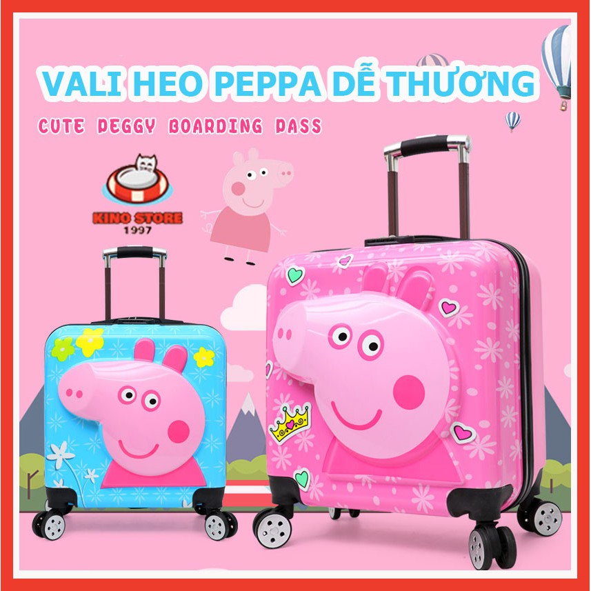 VALI KÉO HOẠT HÌNH HEO PEPPA XINH XẮN SIZE TO CHO BÉ LOẠI CAO CẤP