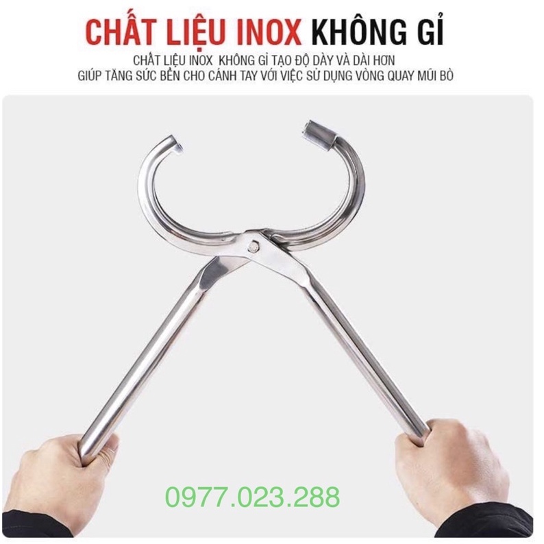 Kìm bấm xỏ vòng nhựa vào mũi bò chất liệu inox