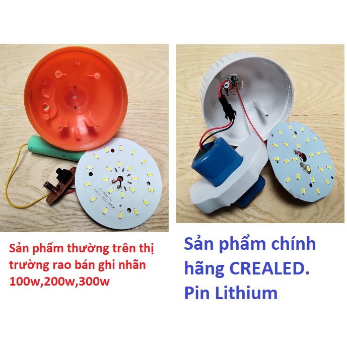 Đèn tích điện sạc USB bóng LED ( Hàng chính hãng CREA) Bảo hành 1 năm