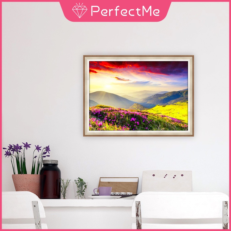 Bộ Tranh Đính Đá Họa Tiết Phong Cảnh Độc Đáo Kích Thước 40X30Cm Trang Trí Nhà Cửa