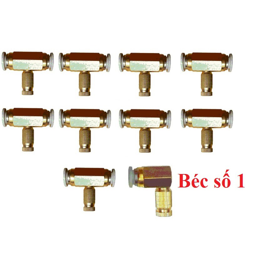 Combo 10 đế đồng kèm béc phun sương số 1-8