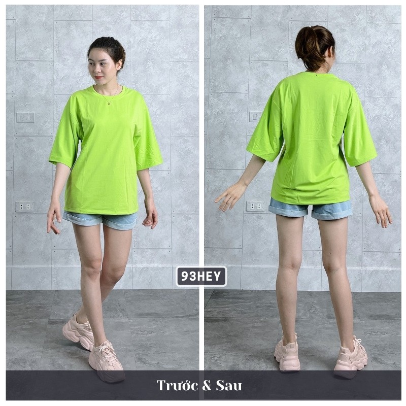 Áo Thun Tay Lỡ Unisex Phông Trơn Basic Form Rộng Mềm Mịn Cho Nam Nữ Thương Hiệu 93HEY ATL01