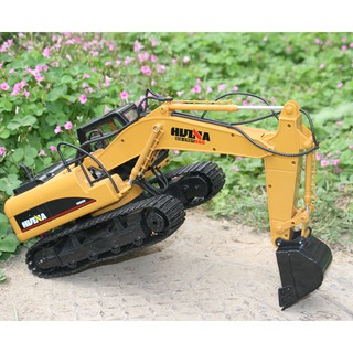 Máy xúc gầu sắt chạy xích Huina1535 bản nâng cấp huina1550 điều khiển độc lập các khớp qua 360 độ