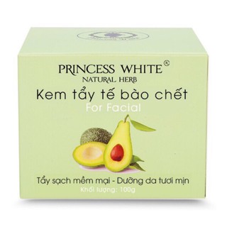 Kem tẩy tế bào chết da mặt trái bơ princess white
