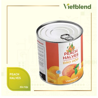 Đào hộp Vietblend | Miếng đào to, giòn, ngọt | Hộp 820g
