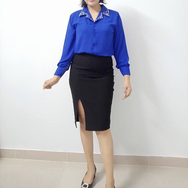 CHÂN VÁY BÚT CHÌ XẺ TRƯỚC BIGSIZE ( 60-90kg) | BigBuy360 - bigbuy360.vn