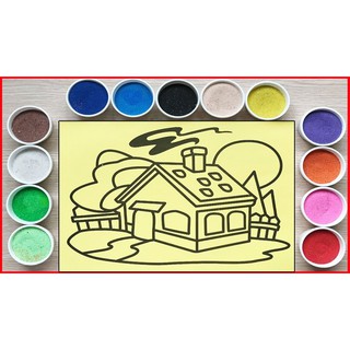 Tranh cát cho bé size đại 22x29 (kèm cát)