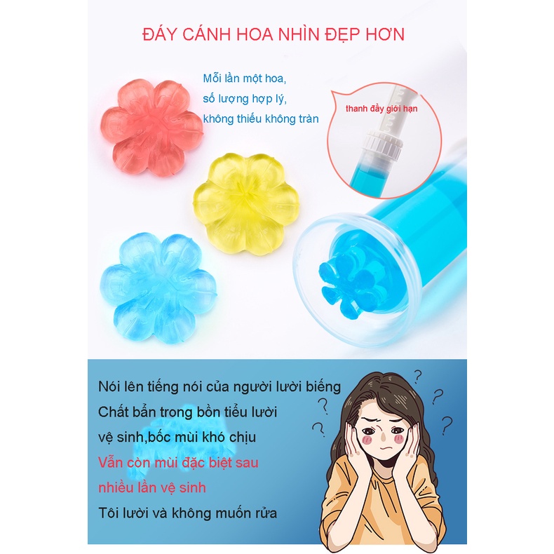 Gel thơm làm sạch khử mùi vệ sinh diệt khuẩn khử trùng bồn cầu hình bông hoa với 7 mùi