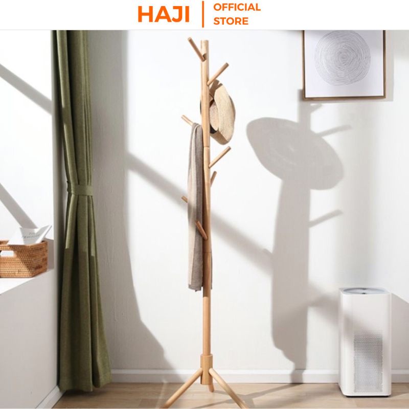 Cây treo quần áo chân gỗ vững chắc chống đổ HAJI A60
