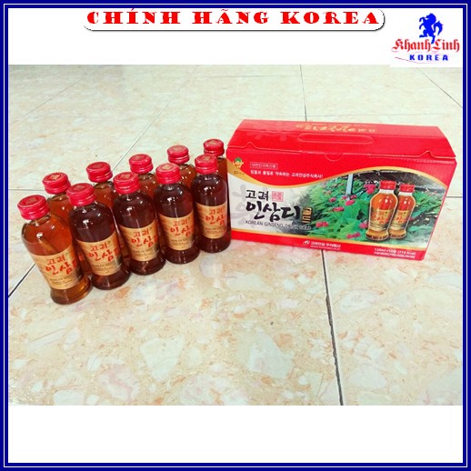 Nước Hồng Sâm Có Củ Wonkisam Hàn Quốc, Hộp 10 chai x 120ml