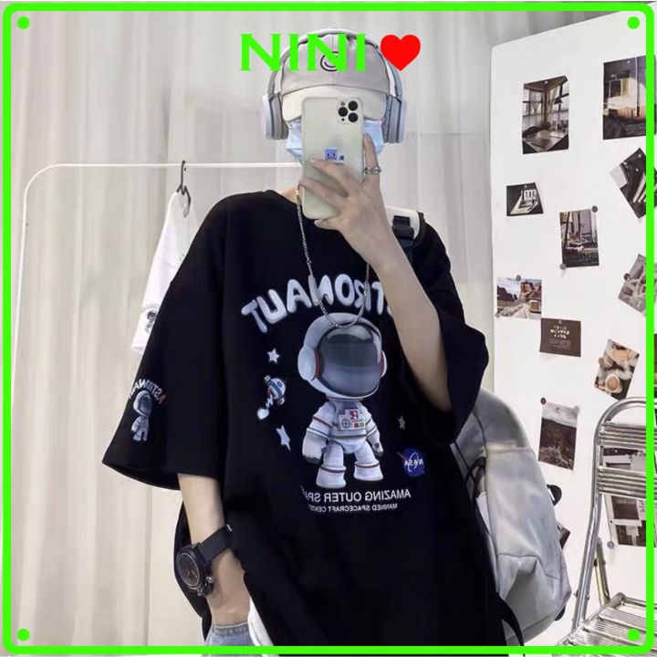 Áo thun tay lỡ nam nữ, áo phông unisex form rộng mát mịn thấm hút mồ hôi in hình ASTRONAUT