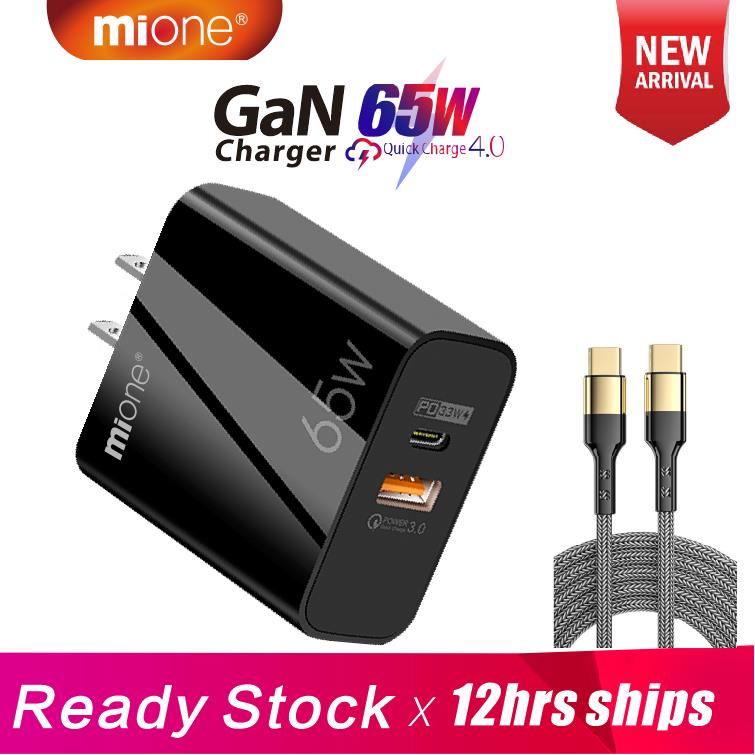 Củ sạc nhanh MIONE bộ sạc nhanh GaN 65W 2 cổng USB C 3.0 PD 60W giắc cắm US thích hợp cho điện thoại Android