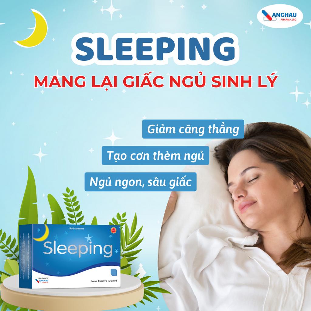 Viên ngủ ngon, hết mất ngủ, viên uống thảo dược SLEEPING có chứa GABA, melatonin - An Châu 3