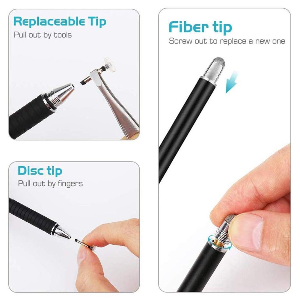 ❁Rondaful❁Universal Stylus Pen Capacitive Touch Screen High Accuracy Durable Active Stylus Pen for Phone Tablet Laptop