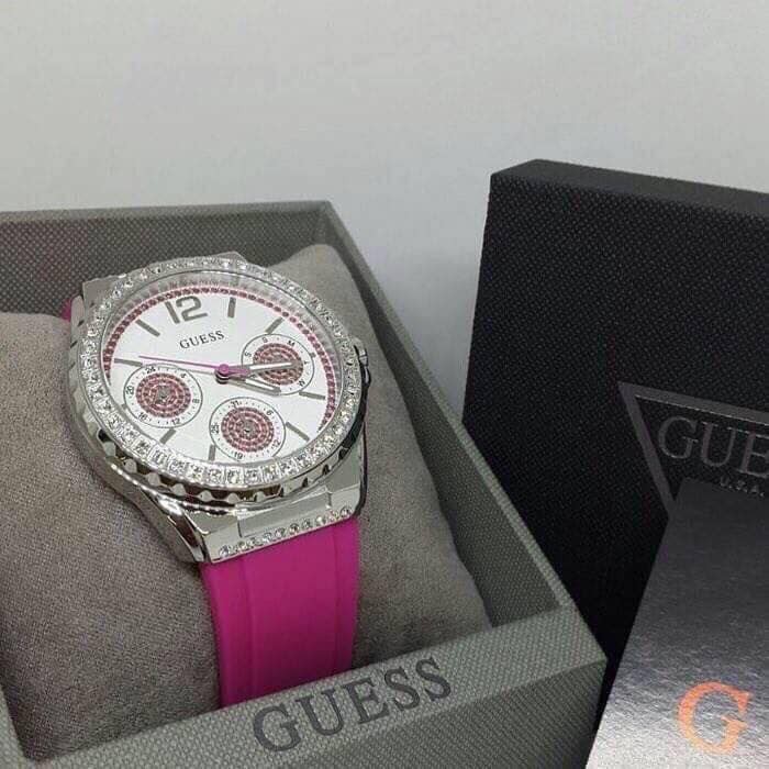 Đồng Hồ Nữ Guess Starlight Pink Rubber W0846L2