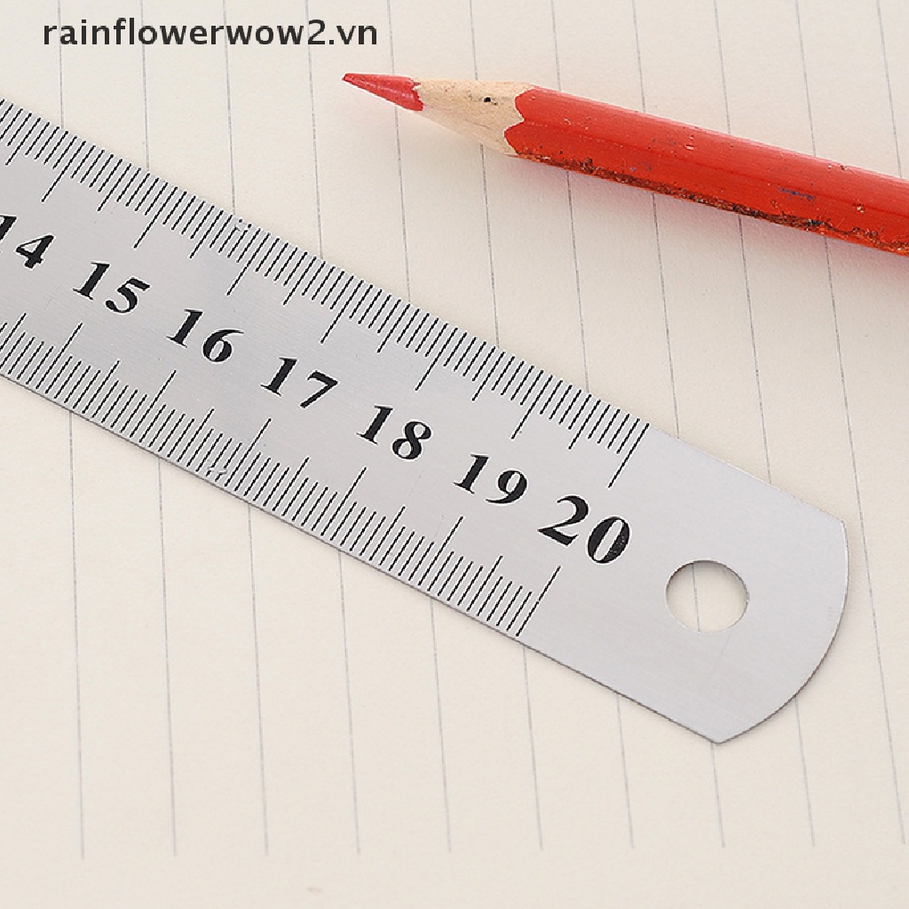 Công cụ thước thẳng hai mặt kim loại bằng thép không gỉ 15-30cm