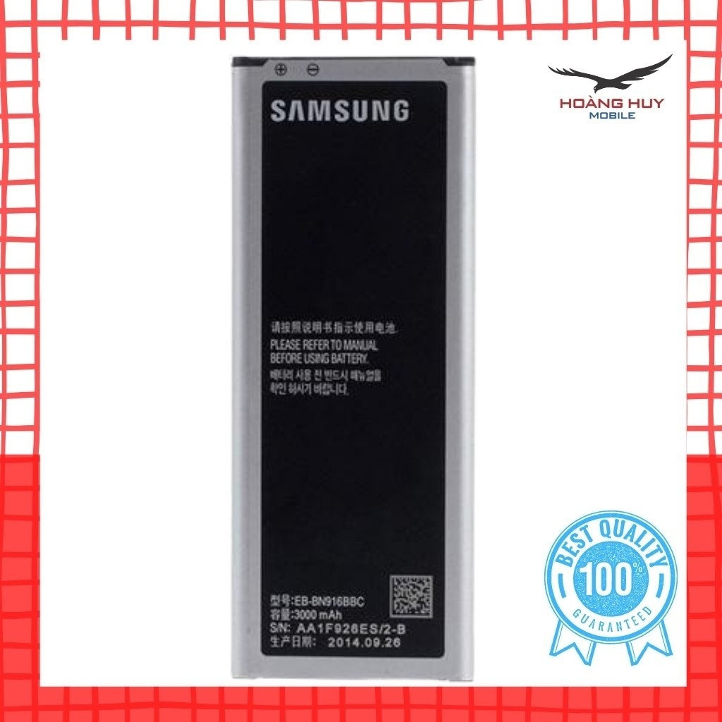 Pin Samsung Galaxy Note 4 (2 SIM) / N916 / EB-BN916BBC Dung Lượng 3000mAh Hàng Zin Nhập Khẩu Bảo Hành 6 Tháng 1 Đổi 1