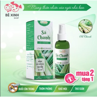 Tinh dầu xịt chống muỗi thơm phòng ngủ [MUA 2 TẶNG 1] Vina Tươi 100ml Tinh dầu xịt phòng hương quế chanh sả thiên nhiên