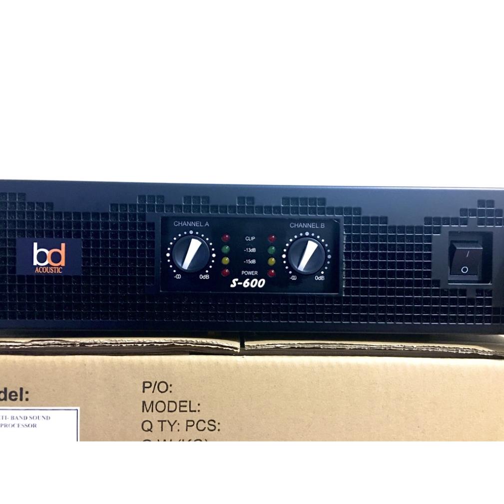 Cục Đẩy Công Suất BD S600 2 Kênh - 16 Sò - Mạch Class H - Nguồn Xuyến - Chuyên Karaoke Gia Đình Chất Lượng