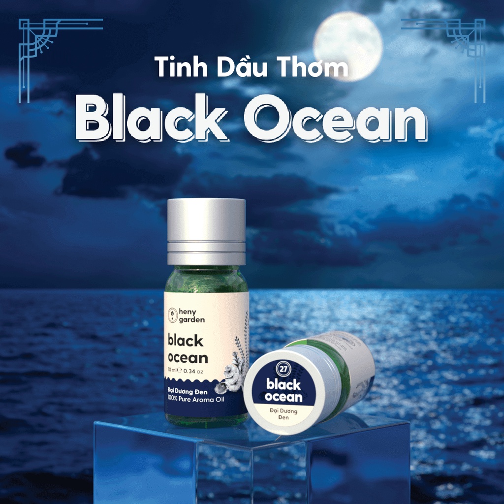 Tinh Dầu Phối Hương Black Ocean (Biển Lạnh) Xông Thơm Phòng, Làm Nến Thơm Thiên Nhiên Heny Garden