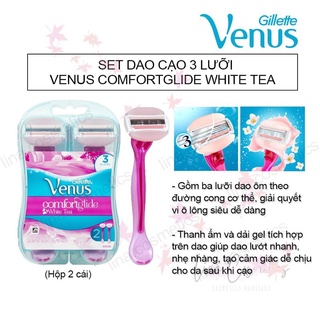 (có bill-che tên) Set 2 dao cạo nữ Venus đầu bơ hàng Úc