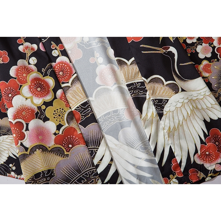 Bebovizi Fashion Swan Women Men's Kimono Outer Blouse Japanese Loose Harajuku Beach Unisex Clothes | BigBuy360 - bigbuy360.vn