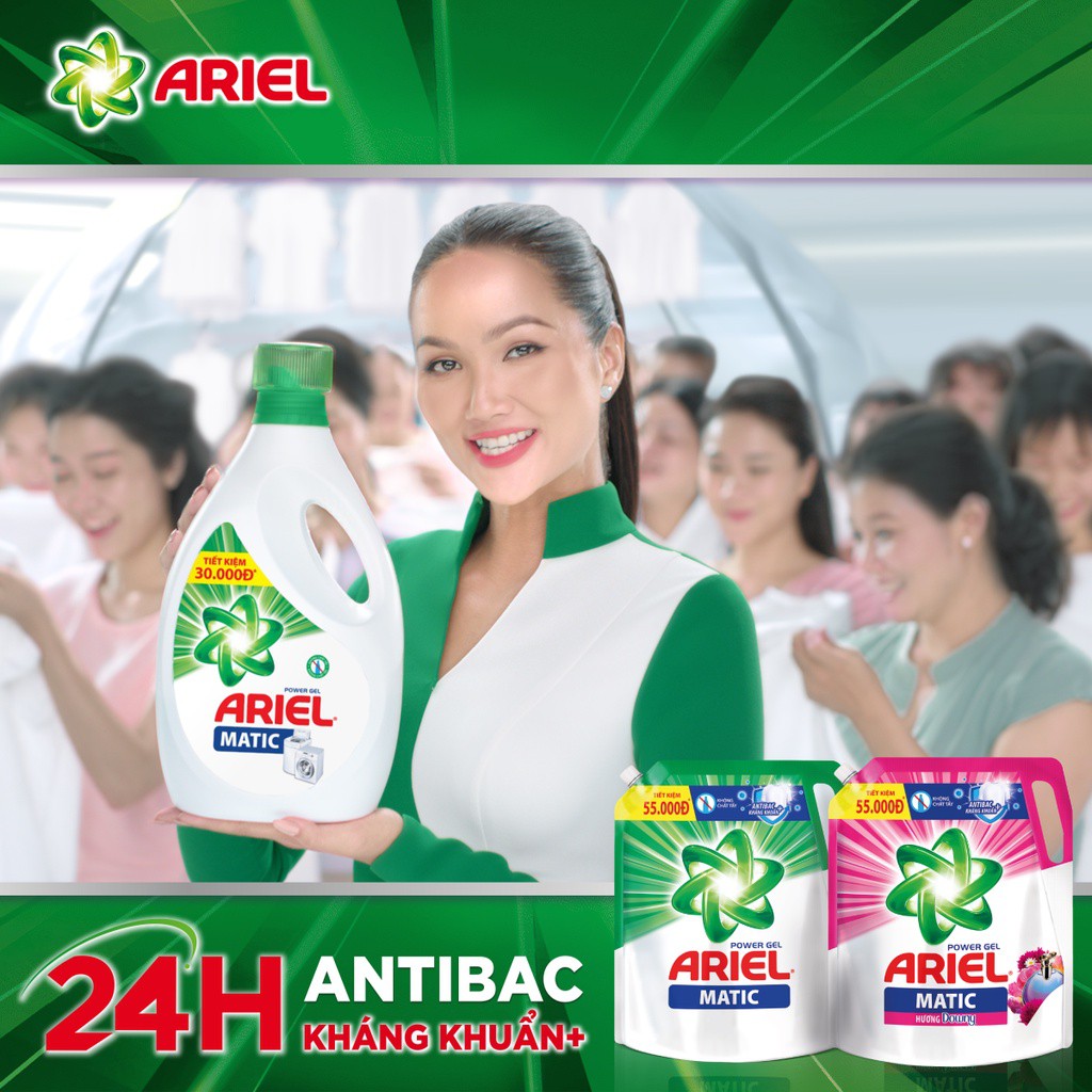 [HC GIFT] ARIEL MATIC Nước Giặt Đậm Đặc Sạch Nhanh 3.5kg