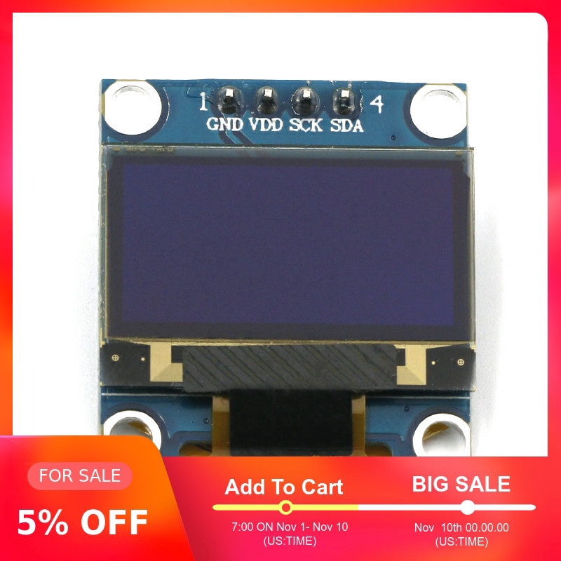 Mô Đun Hiển Thị Màn Hình Lcd 0.96 Inch Iic Oled 128x64 I2C 12864 Lcd Gnd Vcc