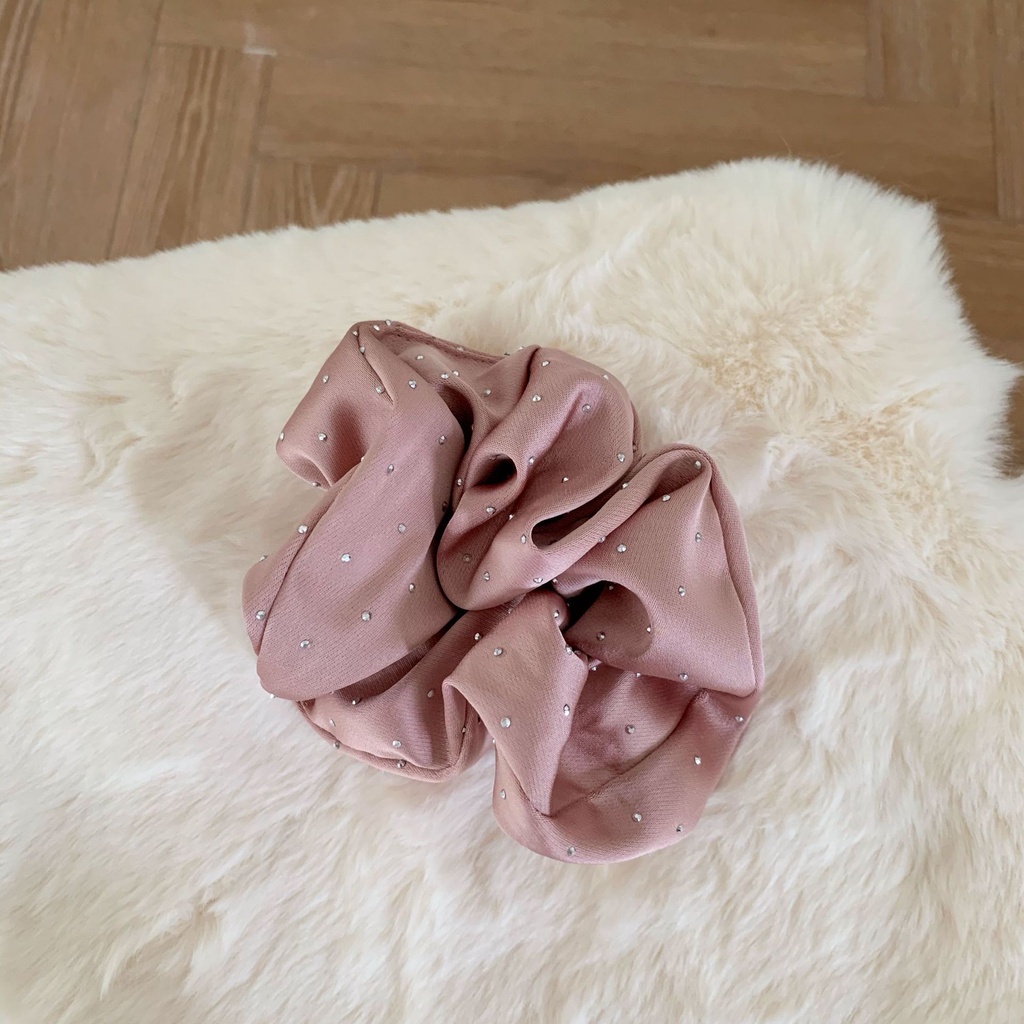 Dây buộc tóc vải lụa satin mềm co giãn màu trơn phong cách Hàn Quốc sang trọng dành cho nữ