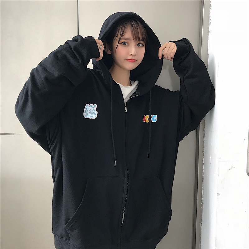 NRVP Áo Hoodie Tay Dài Dáng Rộng Phong Cách Hàn Quốc Mới Cho Nữ