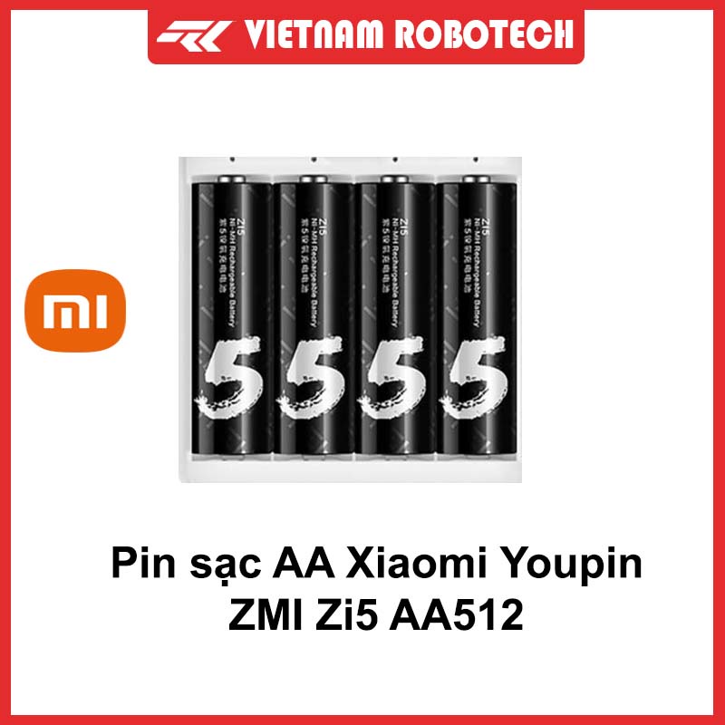 COMBO Bộ sạc pin AA/AAA Xiaomi Youpin ZMI PB411 kèm Pin sạc AA/AAA Xiaomi Zi5 Zi7 Chính hãng - VIETNAM ROBOTECH