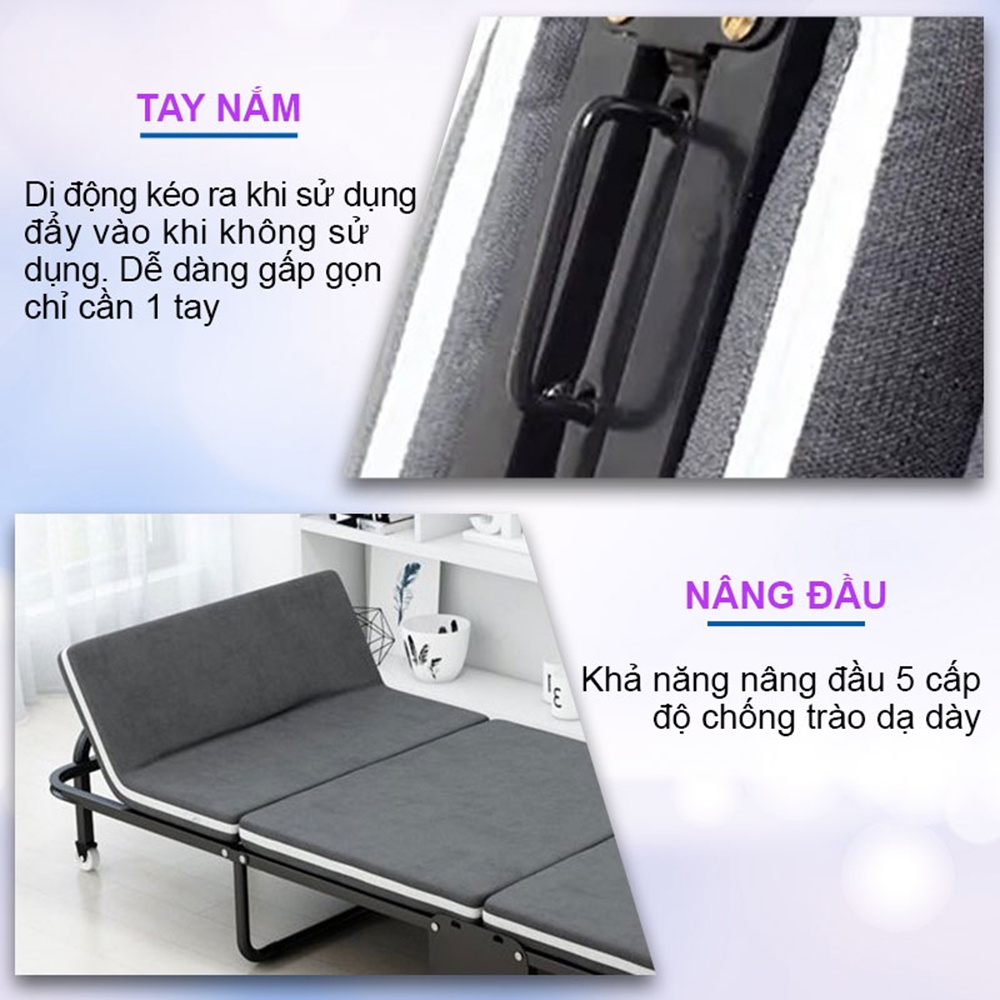Giường gấp ba NIKITA, Gọn gàng, tiện dụng - Hàng chính hãng NIKITA - Bảo hành 12T