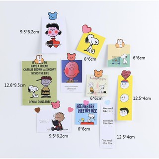 Postcard dán tường Snoopy phong cách Hàn (set 10 tấm)