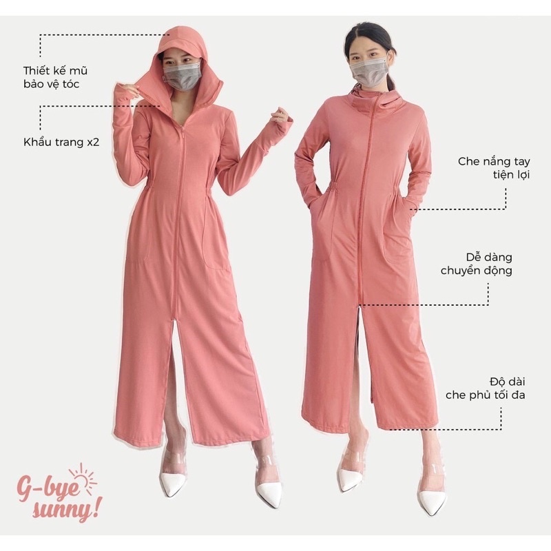 Áo chống nắng toàn thân, áo chống nắng dáng dài chống tia uv- mã A06 | BigBuy360 - bigbuy360.vn