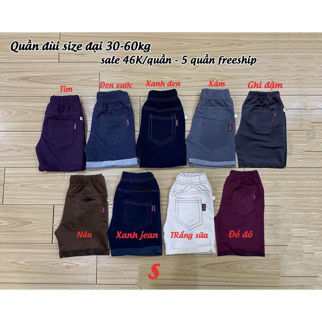 Quần Đùi Giả Jean Size Đại (30-55kg)